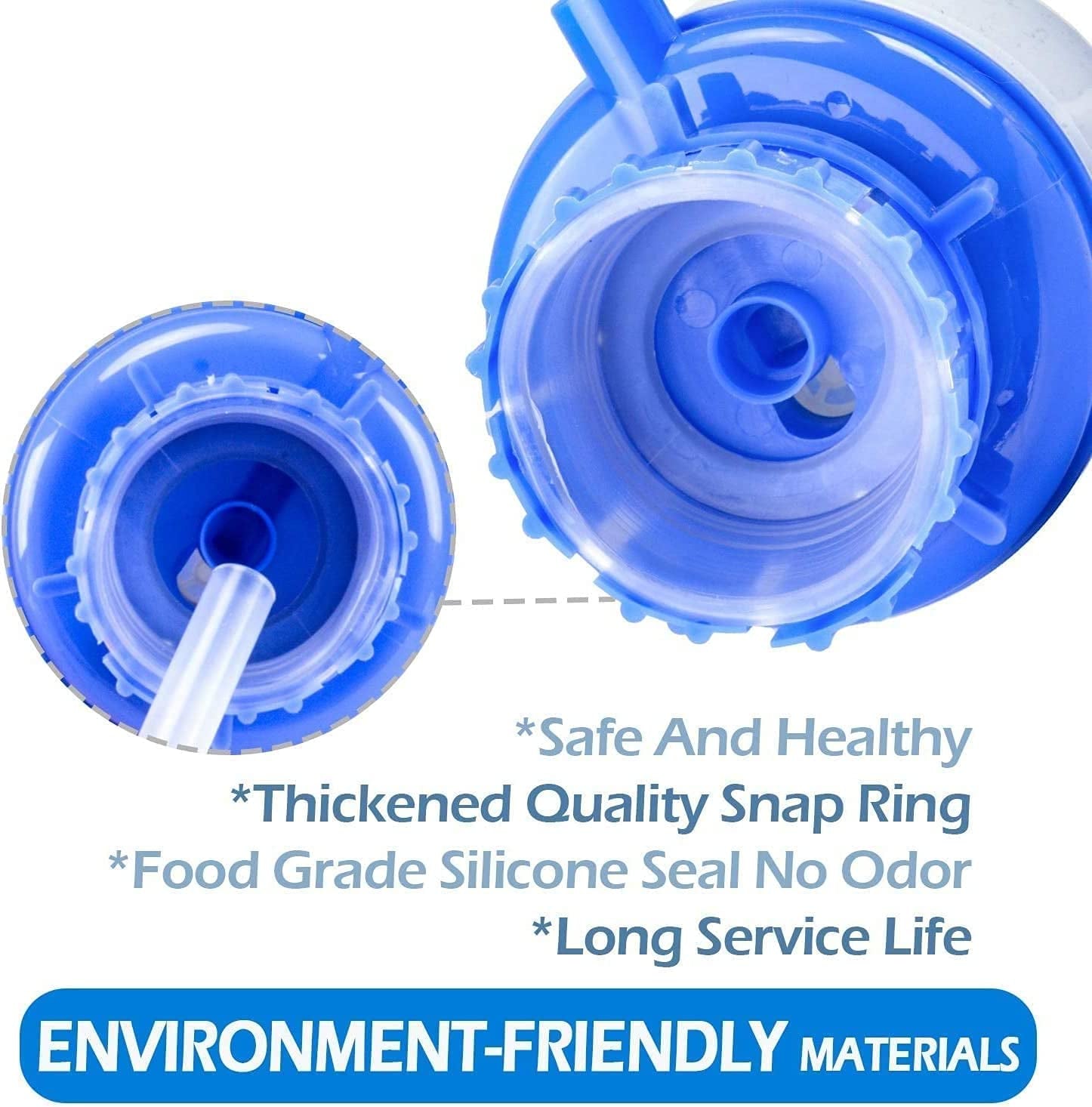 Water Bottles Pump Blue Manual Hand Pressure Pump Drinking Fountain Water Press Pump with an Extra Short Tube and Cap Fits Most 2-6 Gallon Water Coolers …