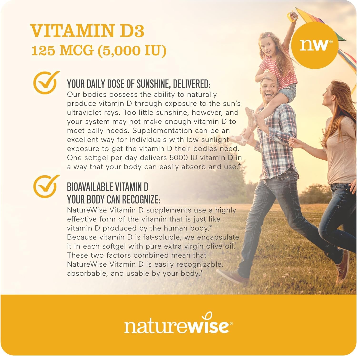 Vitamin D3 5000Iu (125 Mcg) Healthy Muscle Function, and Immune Support, Non-Gmo, Gluten Free in Cold-Pressed Olive Oil, Packaging Vary (Mini Softgel), 30 Count