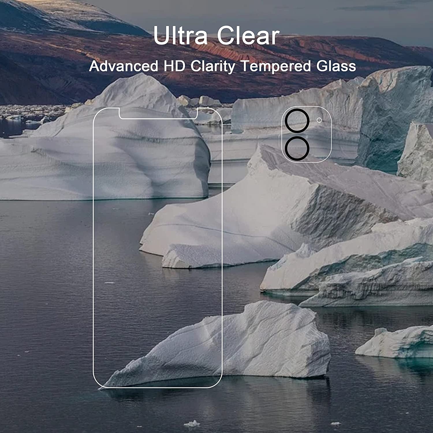 2 Pack Screen Protector for Iphone 12 Mini [5.4 Inch] with 2 Pack Tempered Glass Camera Lens Protector,Tempered Glass Film,[9H Hardness]-Hd