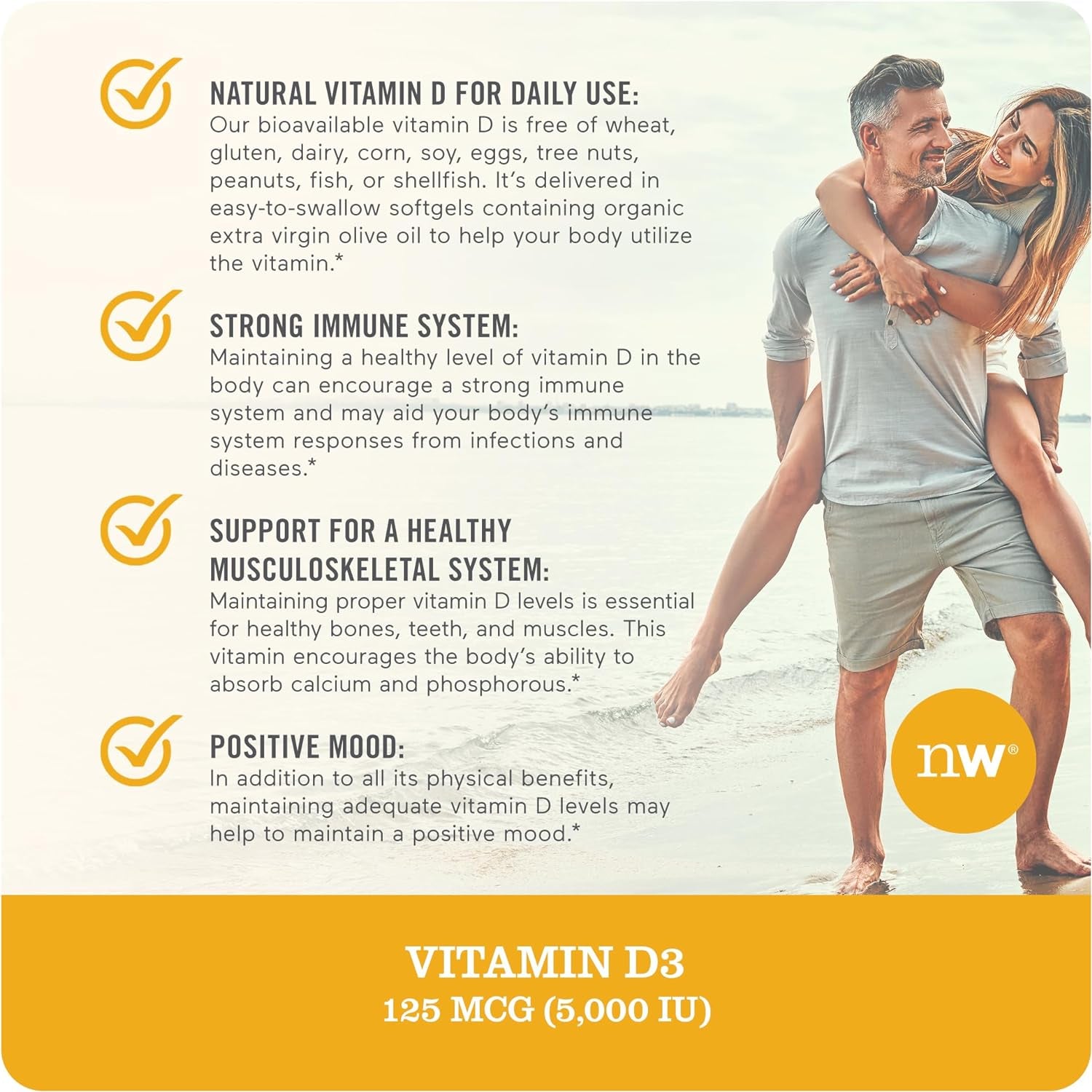Vitamin D3 5000Iu (125 Mcg) Healthy Muscle Function, and Immune Support, Non-Gmo, Gluten Free in Cold-Pressed Olive Oil, Packaging Vary ( Mini Softgel), 90 Count