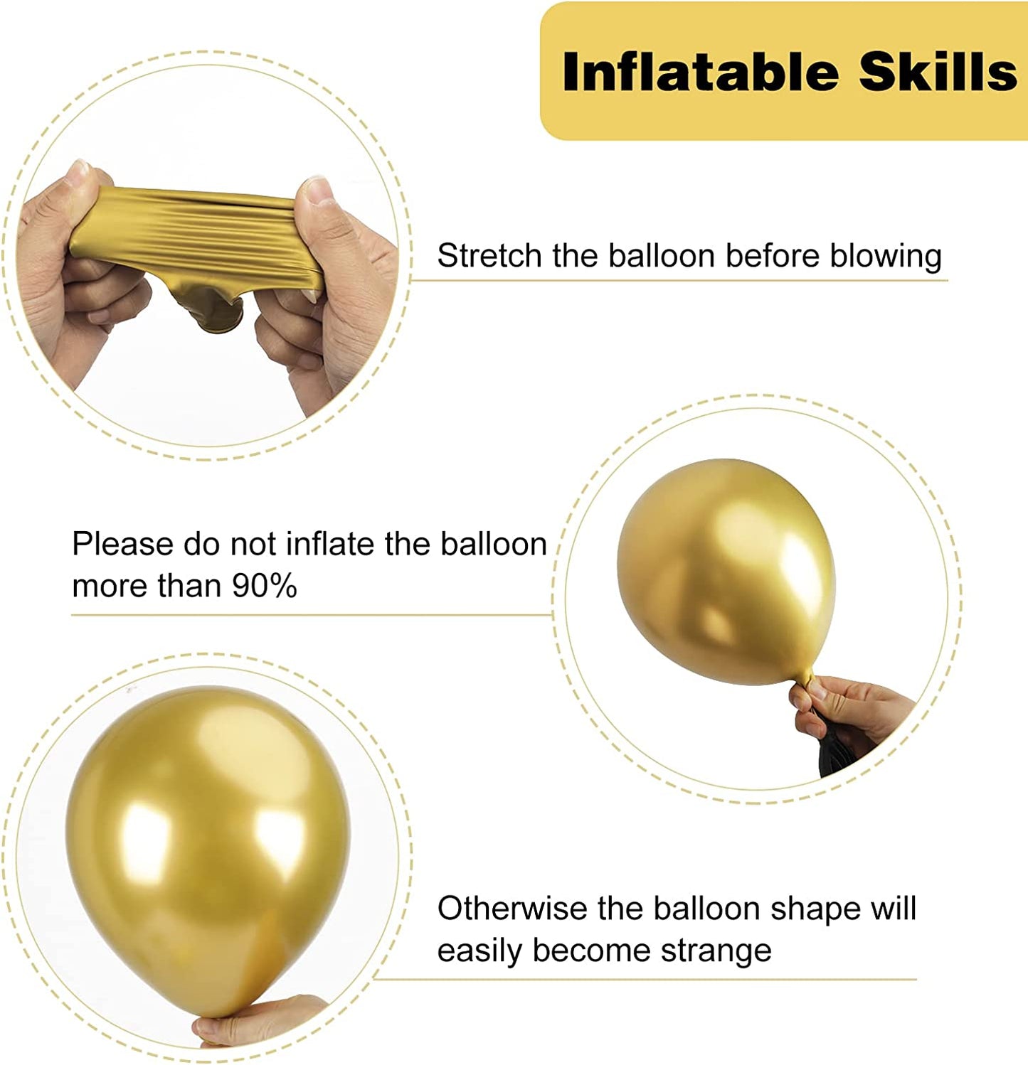 129Pcs Metallic Gold Balloons Latex Balloons Different Sizes 18 12 10 5 Inch Party Balloon Kit for Birthday Party Graduation Baby Shower Wedding Holiday Balloon Decoration