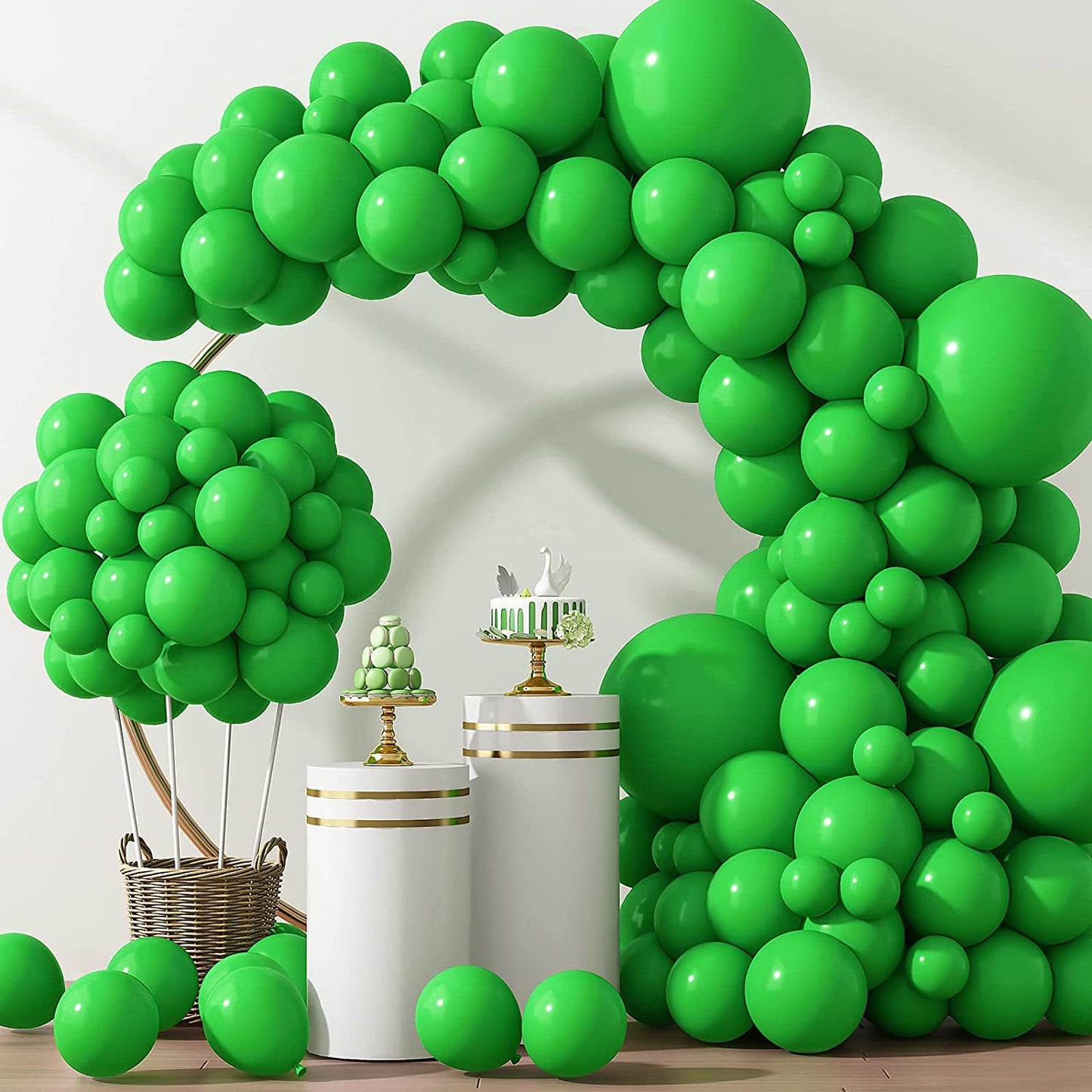 129Pcs Green Balloons Different Sizes 18 12 10 5 Inch Green Latex Balloon Garland Arch for Masquerade Party Decorations Birthday Baby Shower Wedding Party Supplies