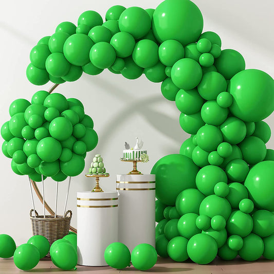 129Pcs Green Balloons Different Sizes 18 12 10 5 Inch Green Latex Balloon Garland Arch for Masquerade Party Decorations Birthday Baby Shower Wedding Party Supplies