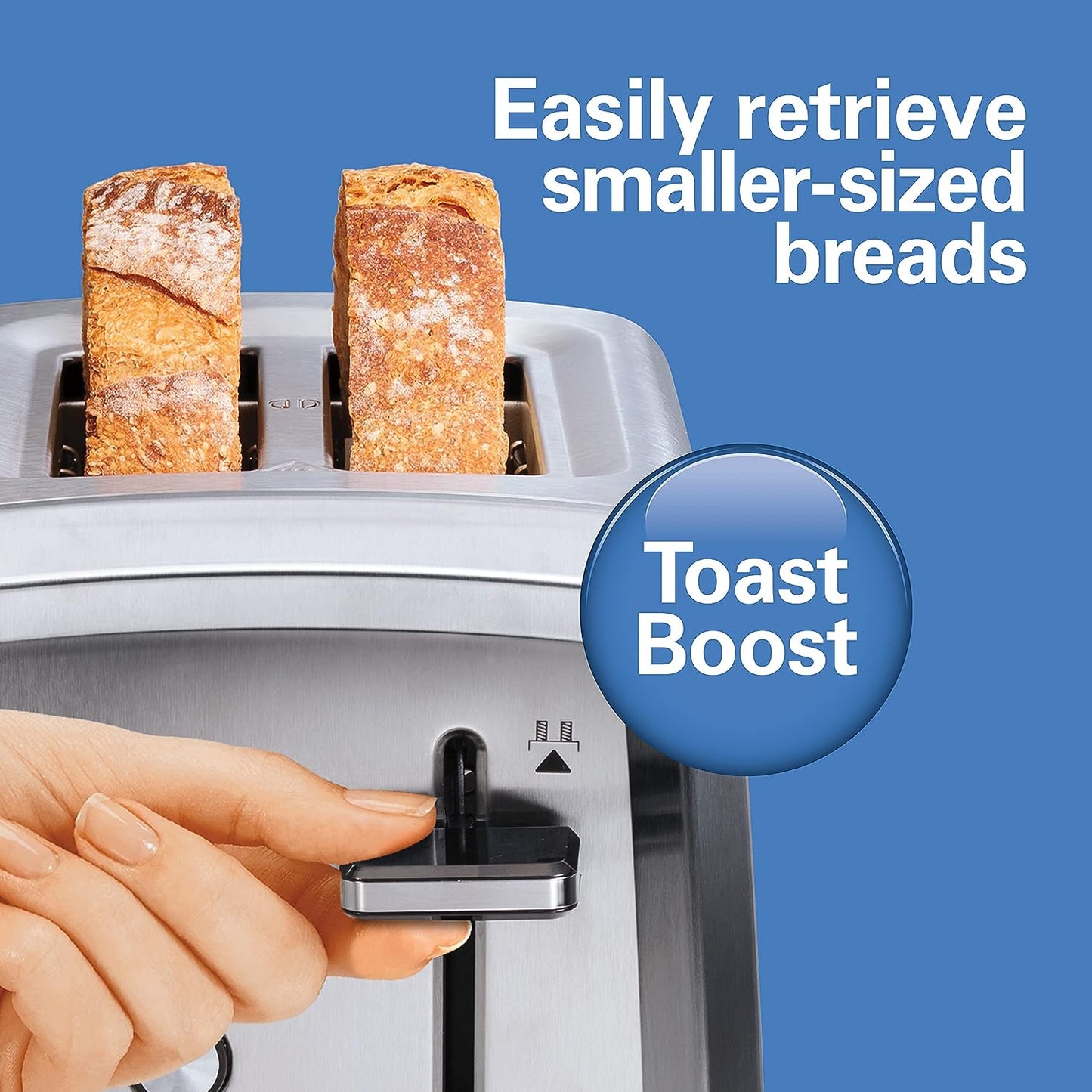 2 Slice Toaster with Extra-Wide Slots, Bagel Setting, Toast Boost, Slide-Out Crumb Tray, Auto-Shutoff & Cancel Button, Defrost Function, Stainless Steel (22794)