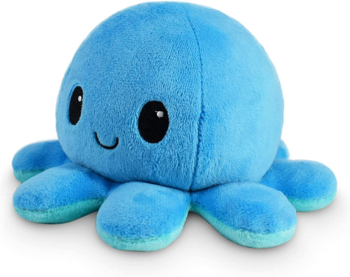 - the Original Reversible Octopus Plushie - Happy Blue + Sad Light Blue - Cute Sensory Fidget Stuffed Animals That Show Your Mood 4 Inch