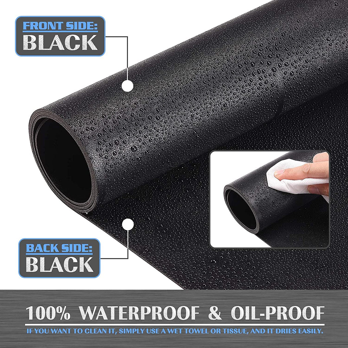 Mouse Pad, Waterproof Desk Mat for Desktop, Leather Desk Pad for Keyboard and Mouse, Desk Pad Protector for Office and Home (Black, 31.5" X 15.7")