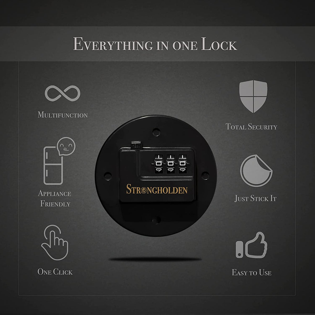Refrigerator Lock Combination, Child Proof Fridge Lock Combo, Freezer Lock Child Proof - Take Care of Your Family with Fridge Locks for Kids by  - No Keys Needed (Black & Round)