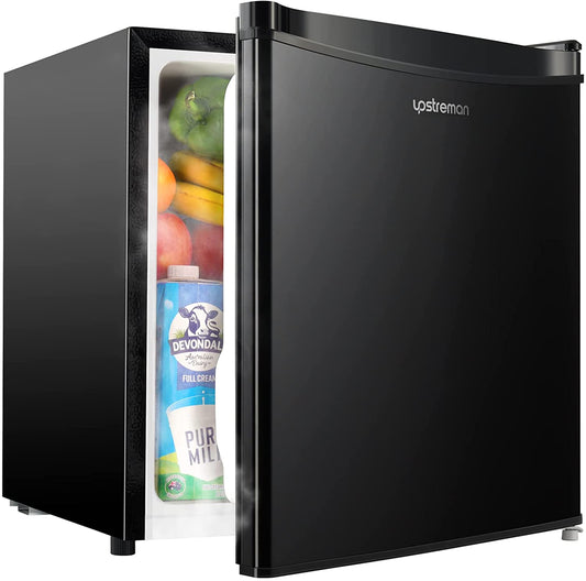 1.7 Cu.Ft Mini Fridge with Freezer, Adjustable Thermostat, Energy Saving, Low Noise, Single Door Compact Refrigerator for Dorm, Office, Bedroom, Black-Fr17
