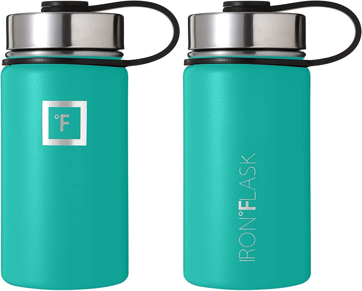 Sports Water Bottle - 14 Oz 3 Lids (Straw Lid), Leak Proof - Stainless Steel Gym & Sport Bottles for Men, Women & Kids - Double Walled, Insulated Thermos, Metal Canteen