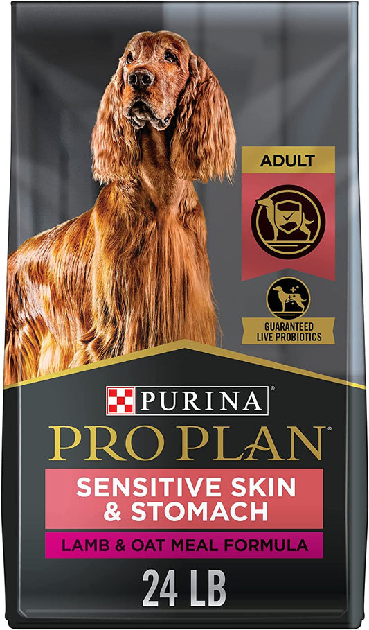 Sensitive Skin and Sensitive Stomach Dog Food with Probiotics for Dogs, Lamb & Oat Meal Formula - 24 Lb. Bag