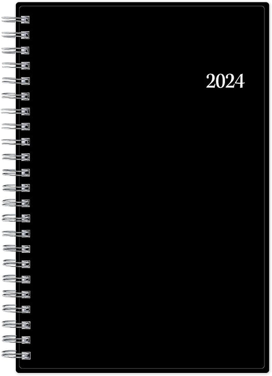 2024 Weekly and Monthly Planner, January - December, 5" X 8", Flexible Cover, Wirebound, Enterprise (144726)