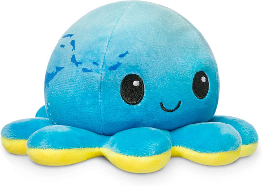 - the Original Reversible Octopus Plushie - Sunset + Ocean - Cute Sensory Fidget Stuffed Animals That Show Your Mood , 4X4X3
