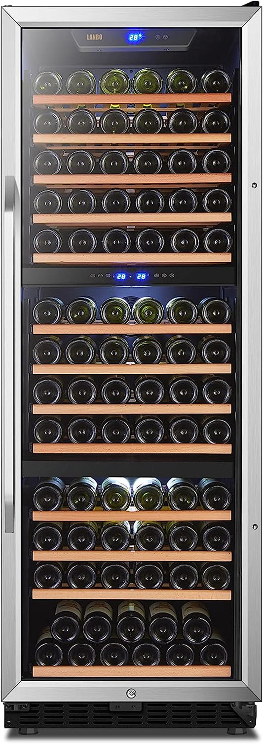 Triple Zones Compressor Built-In Wine Cooler with Safety Lock, 149 Bottles
