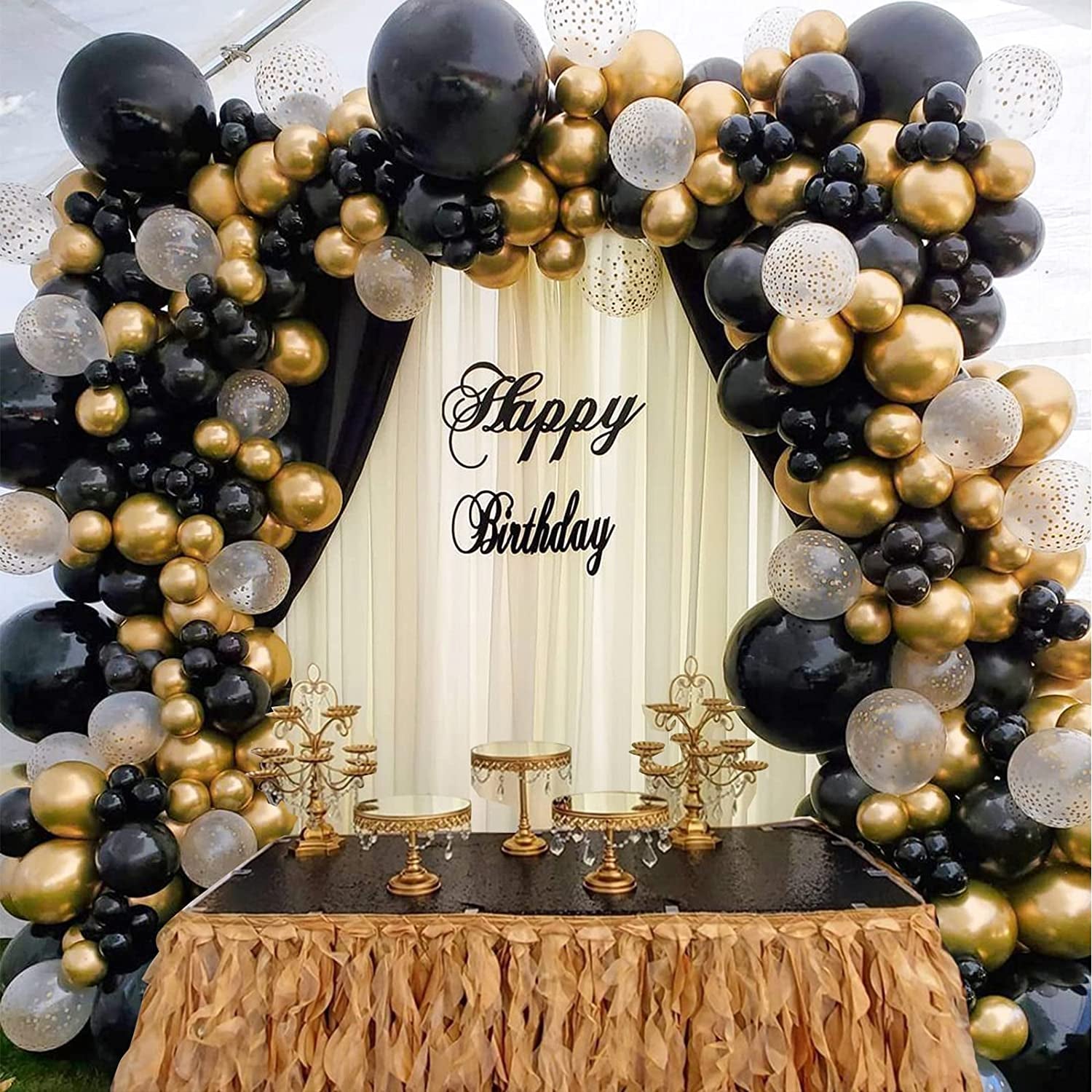 129Pcs Metallic Gold Balloons Latex Balloons Different Sizes 18 12 10 5 Inch Party Balloon Kit for Birthday Party Graduation Baby Shower Wedding Holiday Balloon Decoration
