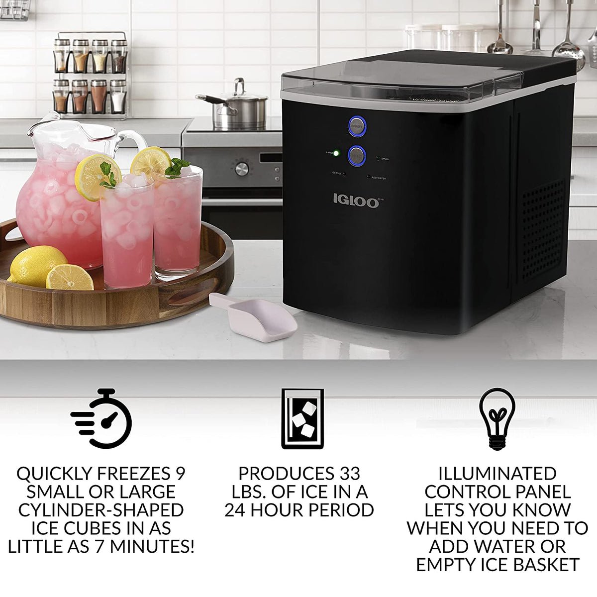 Igloo Large-Capacity Automatic Portable Electric Countertop Ice Maker Machine