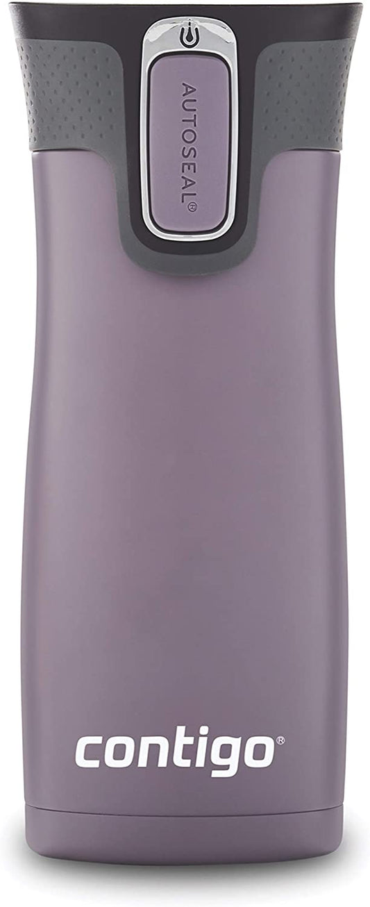 West Loop Stainless Steel Vacuum-Insulated Travel Mug with Spill-Proof Lid, Keeps Drinks Hot up to 5 Hours and Cold up to 12 Hours, 16Oz Dark Plum