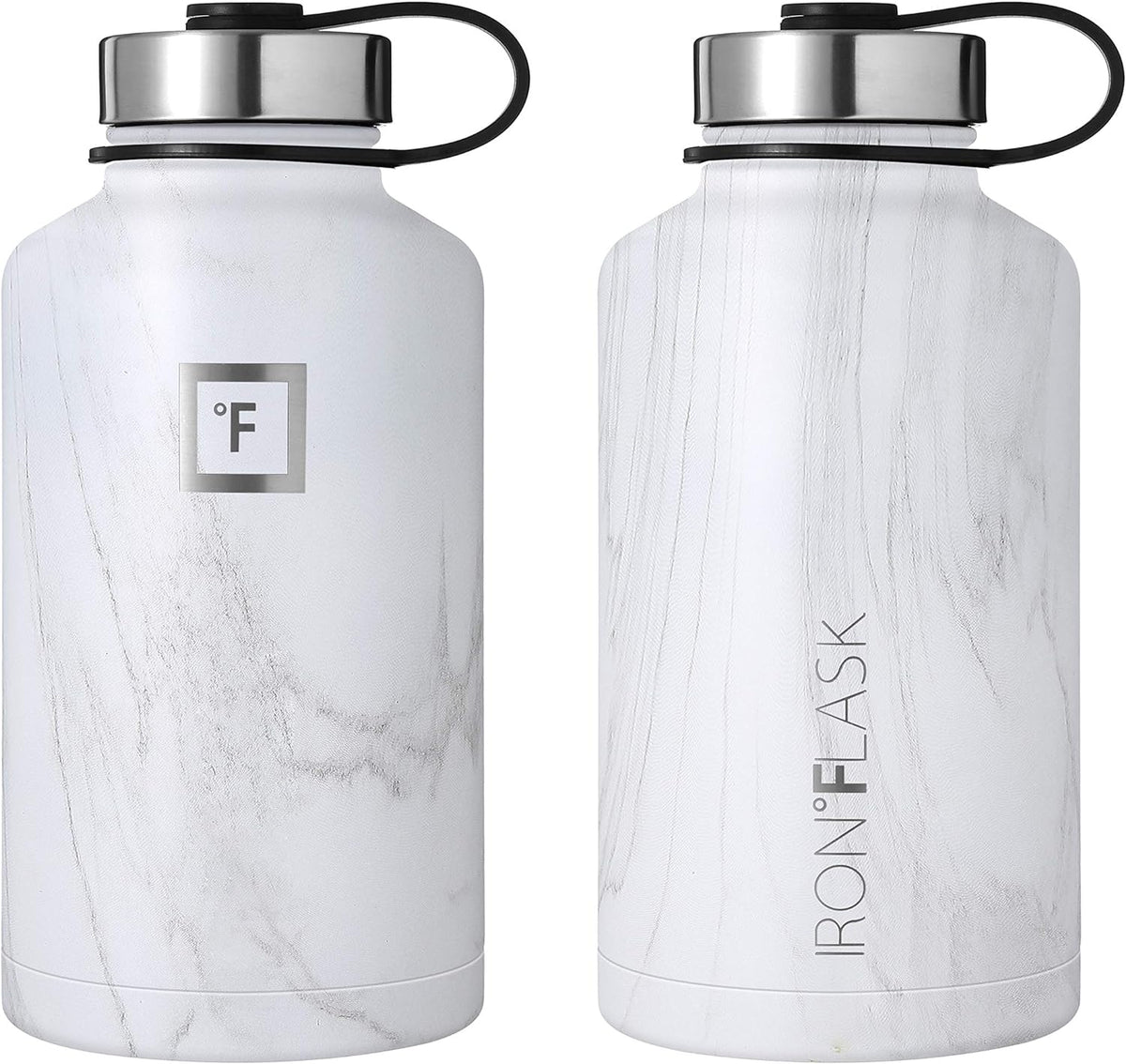 Sports Water Bottle - 64Oz, 3 Lids (Straw Lid), Leak Proof - Stainless Steel Gym & Sport Bottles for Men, Women & Kids - Double Walled, Insulated Thermos, Metal Canteen