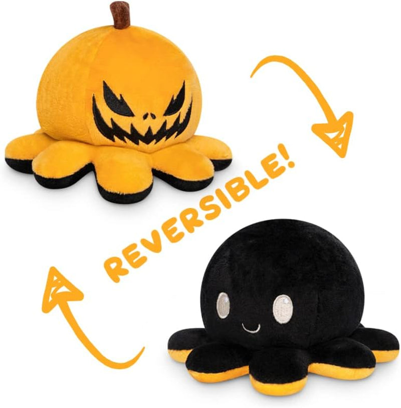 - the Original Reversible Octopus Plushie - Jack-O-Lantern - Cute Halloween Sensory Fidget Stuffed Animals That Show Your Mood - Perfect for Halloween!