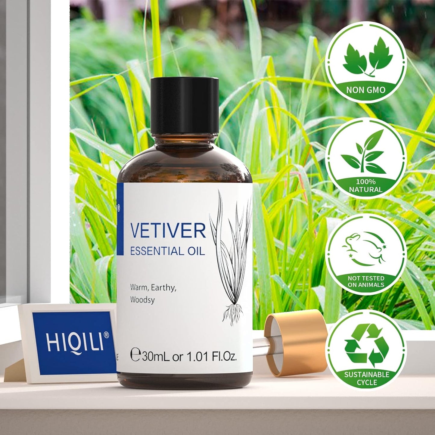 Vetiver Essential Oil for Diffuser, Fragrant, Perfume, Candle Making 30Ml (1 Fl Oz)