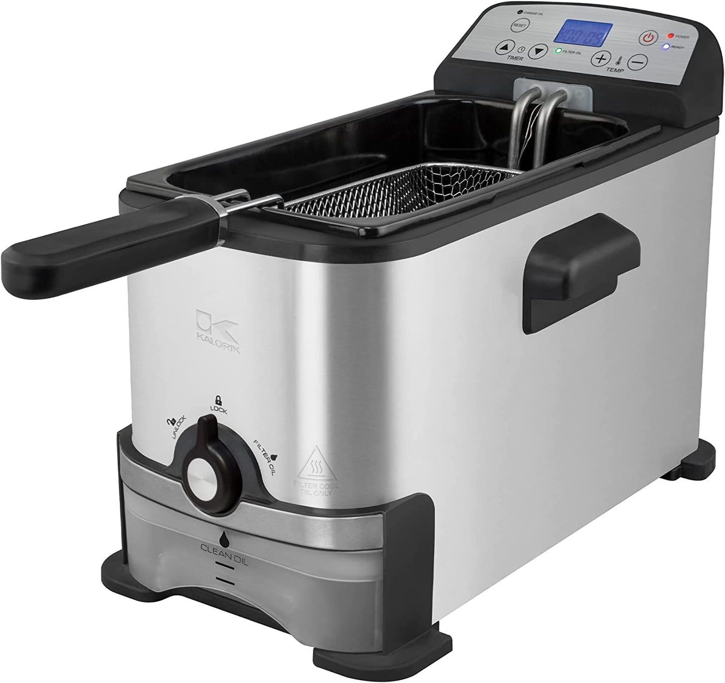 ® 3.2 Quart Digital Deep Fryer with Oil Filtration, Stainless Steel