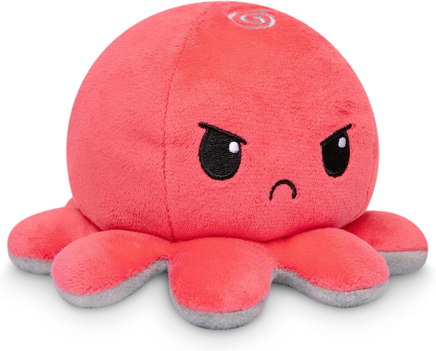 - the Original Reversible Octopus Plushie - Red Angry + Gray Sad - Cute Sensory Fidget Stuffed Animals That Show Your Mood