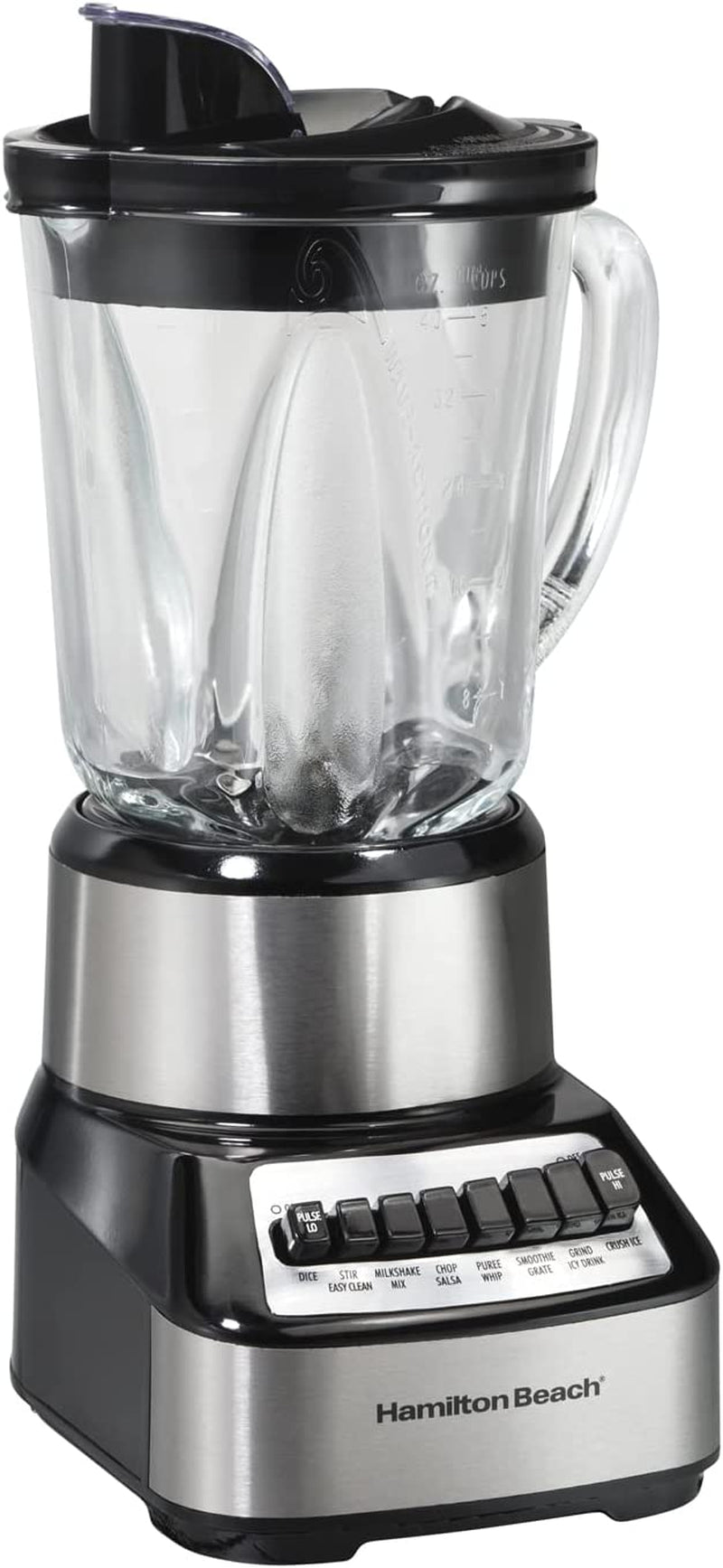 Wave Crusher Blender with 40 Oz Glass Jar and 14 Functions for Puree, Ice Crush, Shakes and Smoothies, Stainless Steel (54221)
