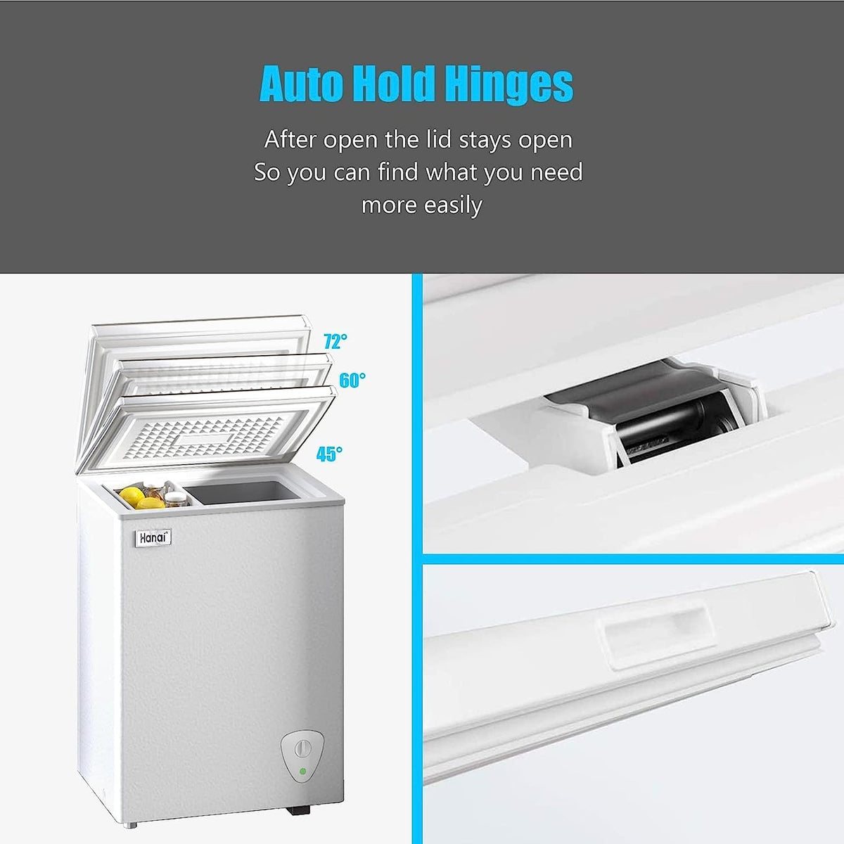 Chest Freezer 3.5 Cubic Mini Deep Freezer with Top Open Door and Removable Storage Basket, 7 Gears Temperature Control, Energy Saving, Ideal for Office Dorm or Apartment