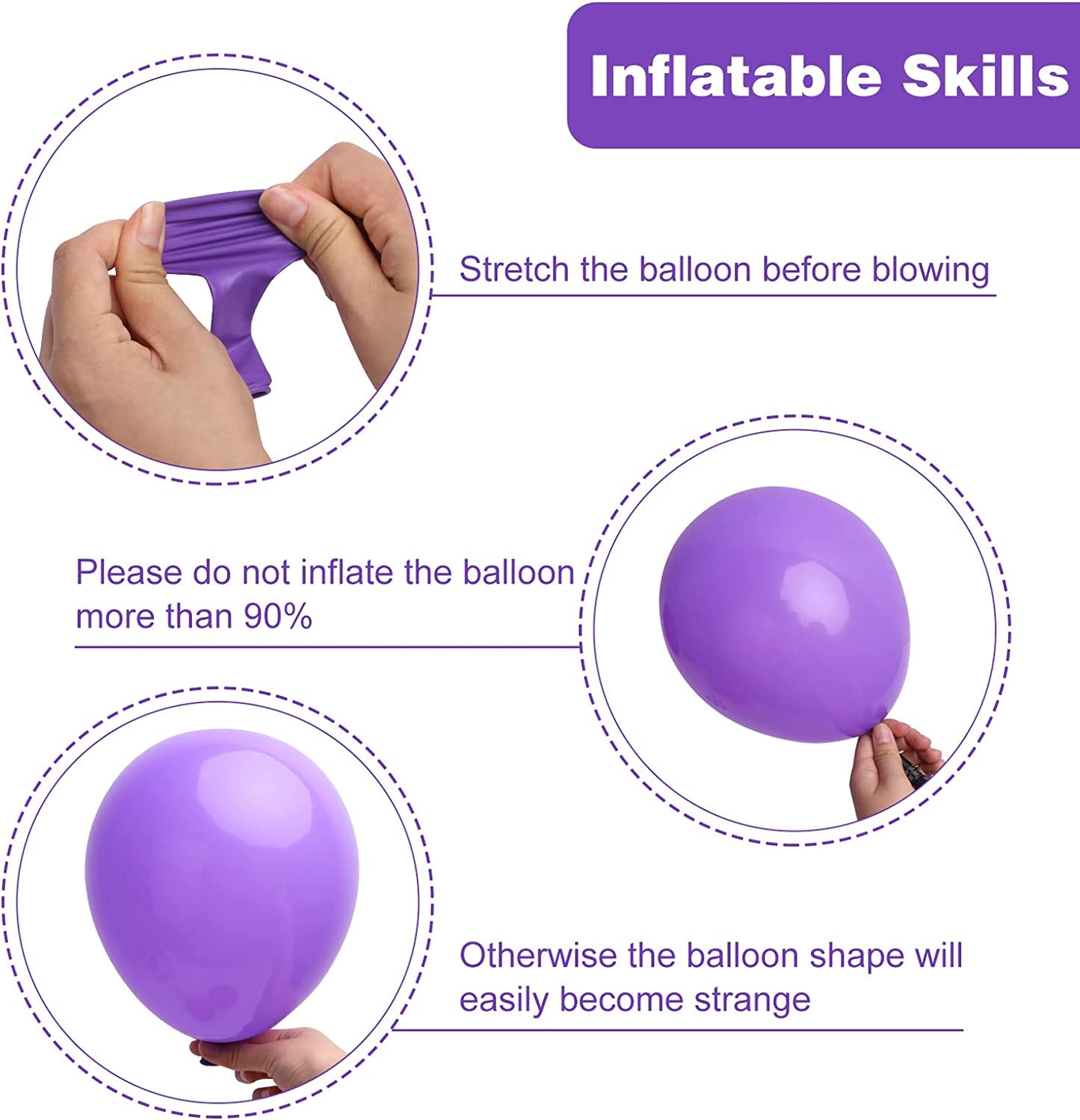 129Pcs Purple Balloons Different Sizes 18 12 10 5 Inch for Garland Arch Premium Purple Latex Balloons for Masquerade Party Decorations Birthday Anniversary Baby Shower Party Supplies