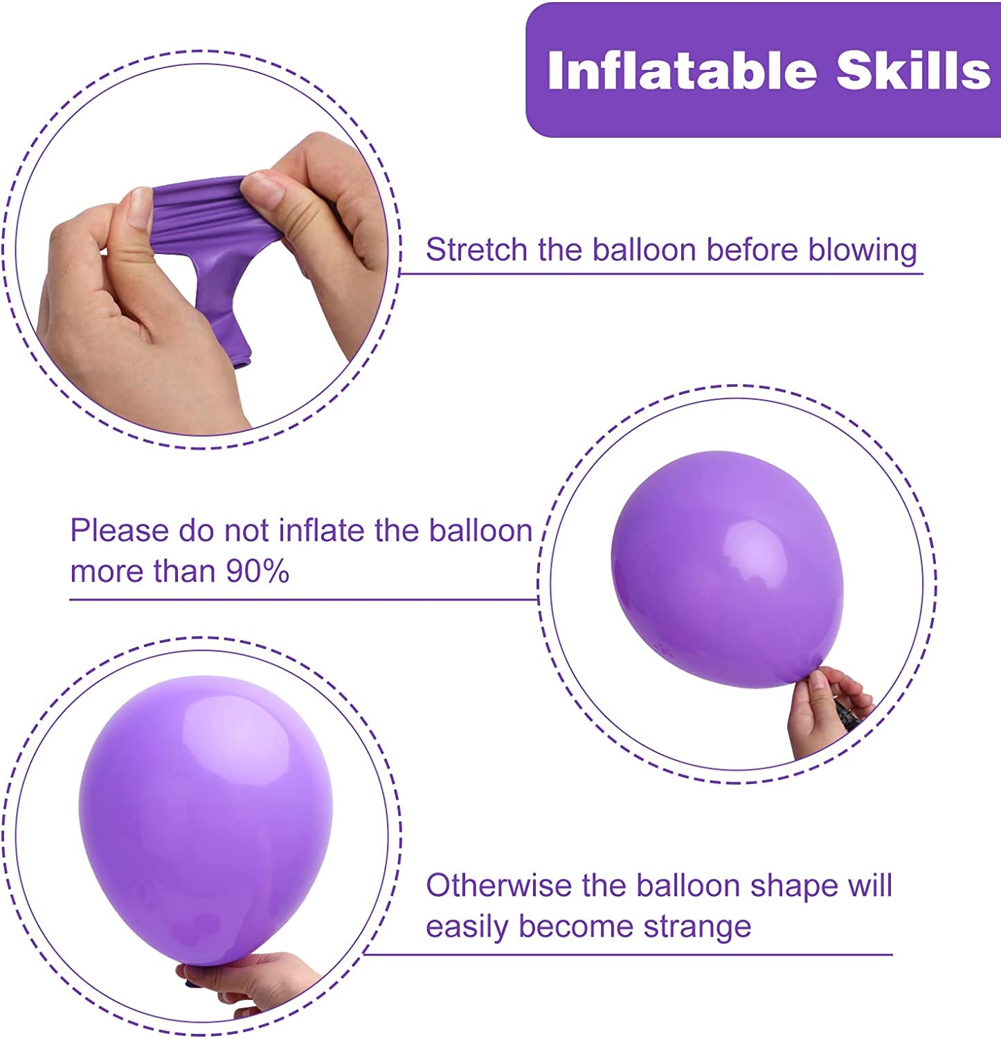 129Pcs Purple Balloons Different Sizes 18 12 10 5 Inch for Garland Arch Premium Purple Latex Balloons for Masquerade Party Decorations Birthday Anniversary Baby Shower Party Supplies