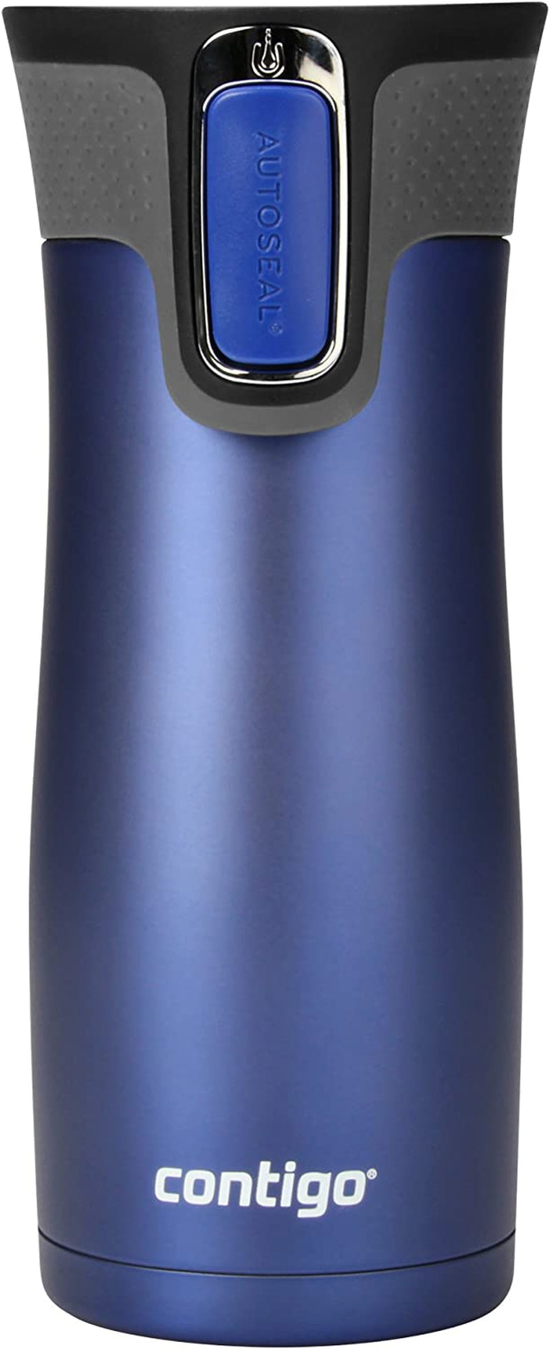 West Loop Stainless Steel Vacuum-Insulated Travel Mug with Spill-Proof Lid, Keeps Drinks Hot up to 5 Hours and Cold up to 12 Hours, 16Oz Deep Blue