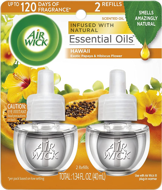 Plug in Scented Oil, 2 Refills, Hawaii, Essential Oils, Air Freshener
