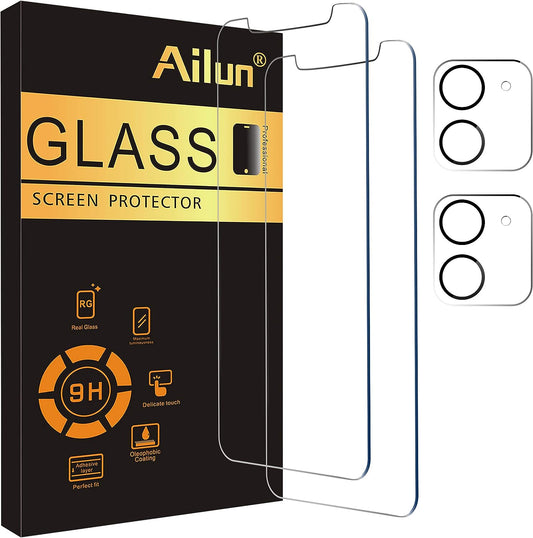 2 Pack Screen Protector for Iphone 12 Mini [5.4 Inch] with 2 Pack Tempered Glass Camera Lens Protector,Tempered Glass Film,[9H Hardness]-Hd