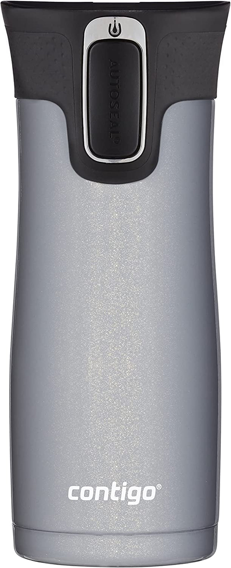 West Loop Stainless Steel Vacuum-Insulated Travel Mug with Spill-Proof Lid, Keeps Drinks Hot up to 5 Hours and Cold up to 12 Hours, 16Oz Gold Morel