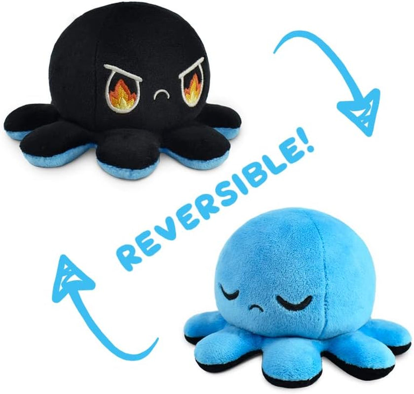 - the Original Reversible Octopus Plushie - Fire Eyes + Sleepy - Cute Sensory Fidget Stuffed Animals That Show Your Mood