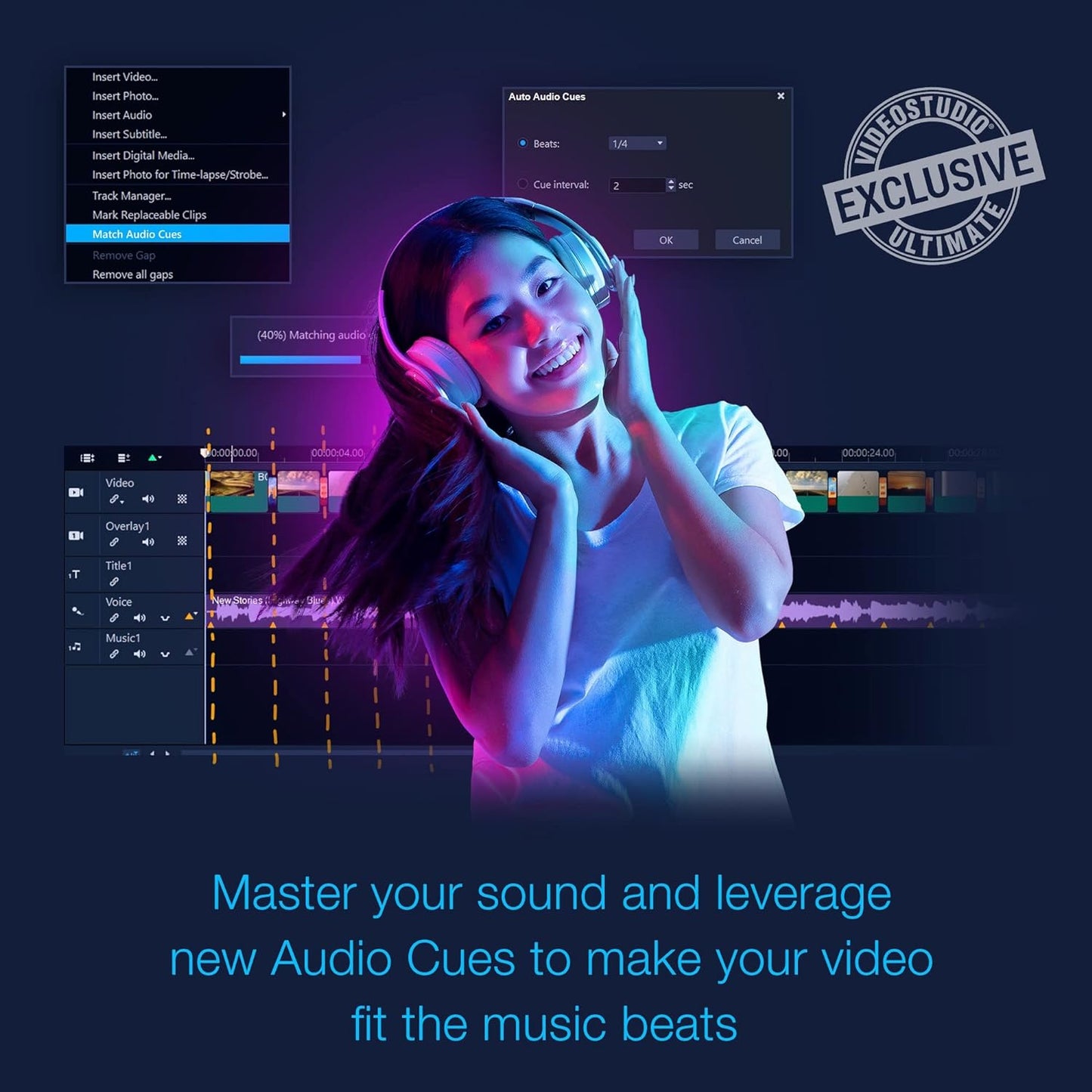 Videostudio Ultimate 2023 | Video Editing Software with Premium Effects Collection | Slideshow Maker, Screen Recorder, DVD Burner [PC Key Card]