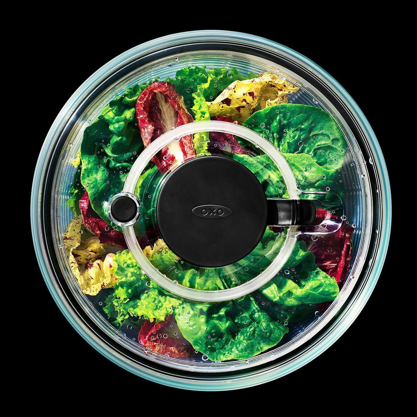 Good Grips Glass Salad Spinner, Large/6.22 Quart, Clear