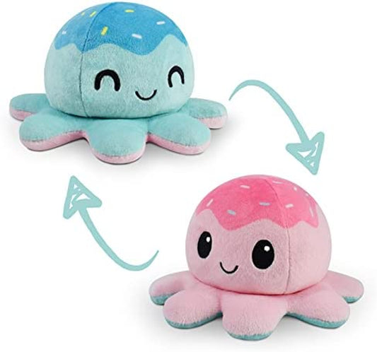 - the Original Reversible Octopus Plushie - Ice Cream - Cute Sensory Fidget Stuffed Animals That Show Your Mood