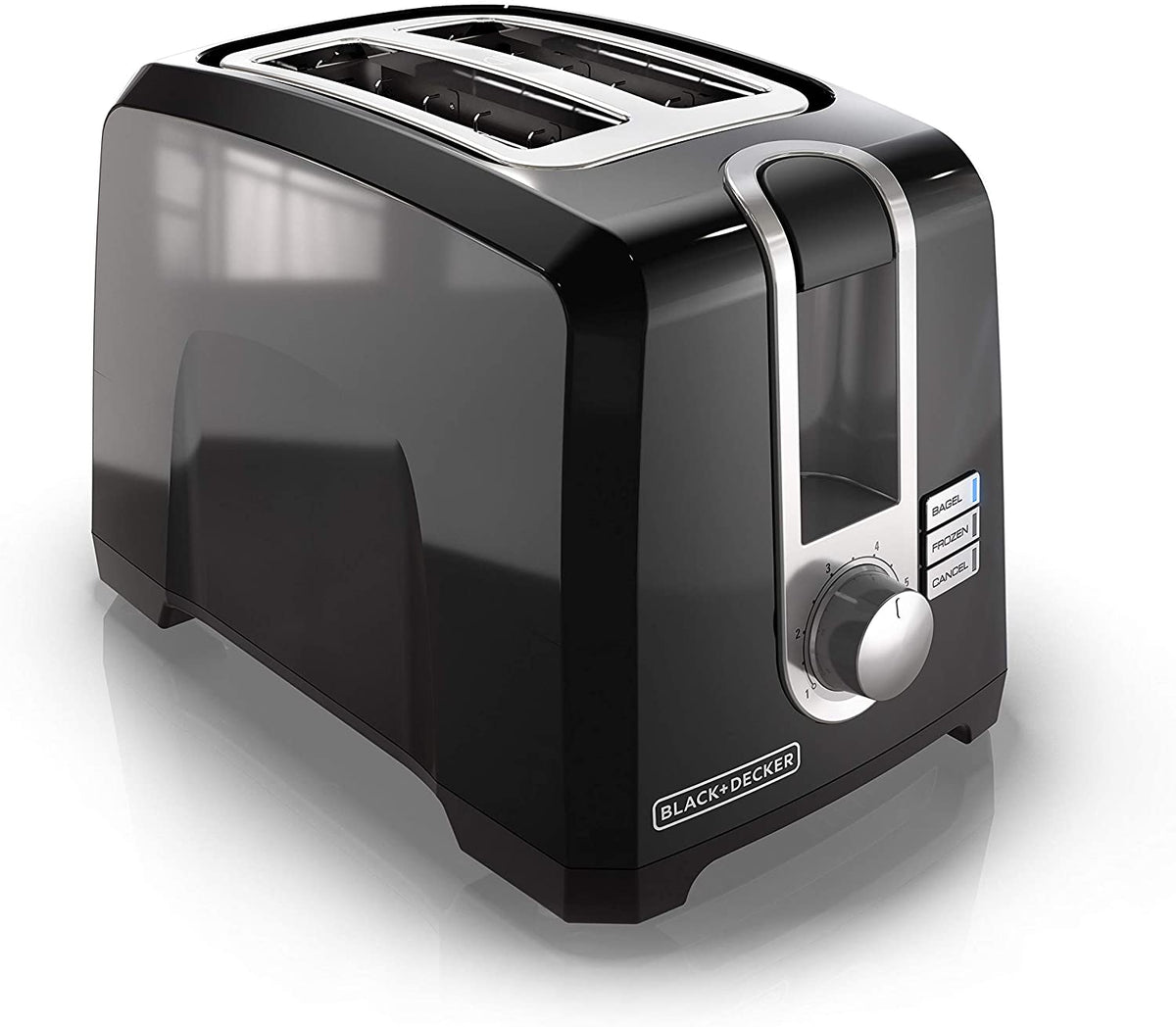 BLACK+DECKER 2-Slice Extra-Wide Slot Toaster, Square, Black, T2569B
