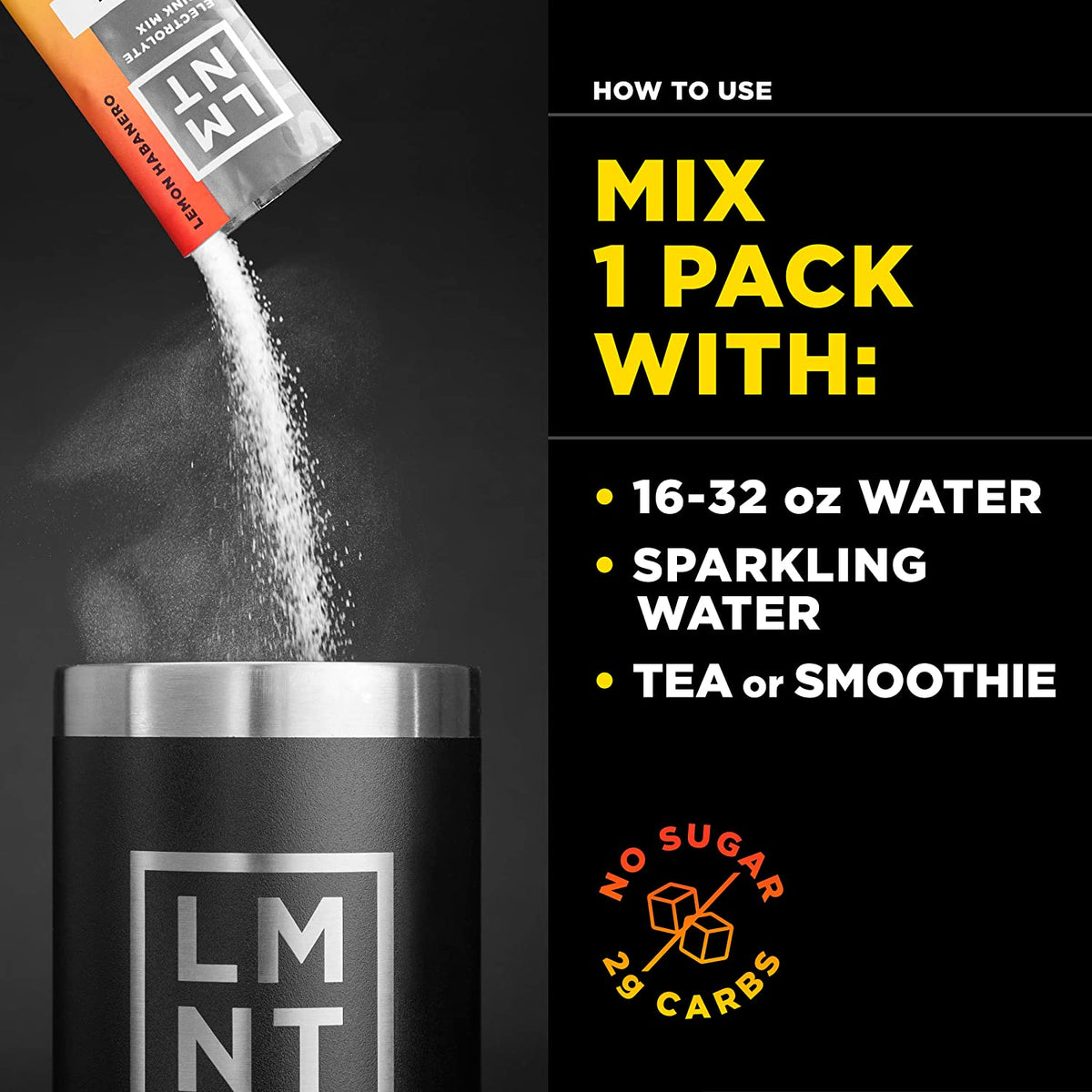 LMNT Zero-Sugar Electrolytes - Lemon Habanero Salt - Hydration Powder Packets | No Artificial Ingredients | Keto & Paleo Friendly | 30 Sticks