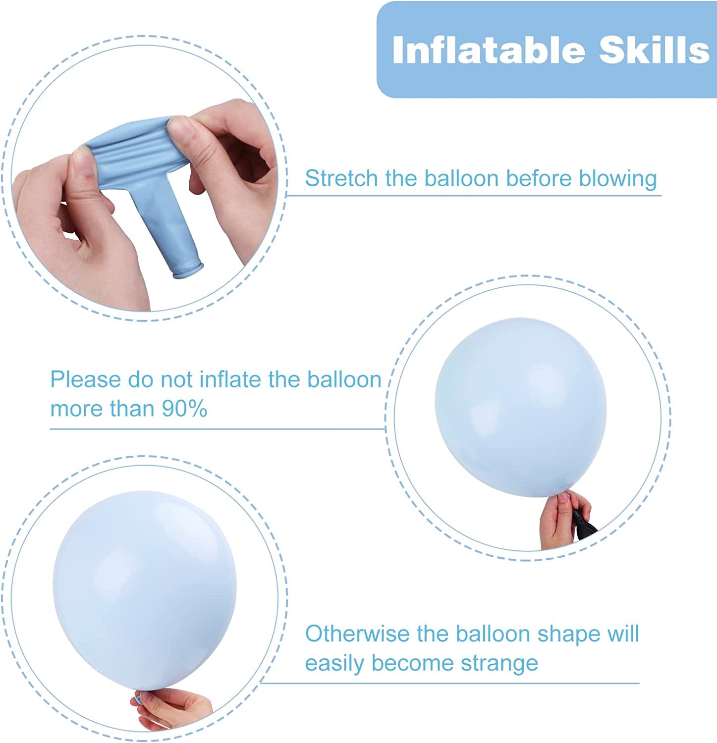 129Pcs Pastel Blue Balloons Different Sizes 18 12 10 5 Inch for Garland Arch, Light Blue Balloons for Birthday Baby Shower Gender Reveal Wedding Party Decoration