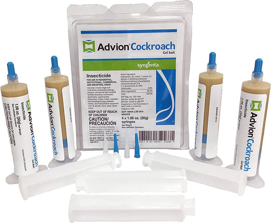 383920 4 Tubes and 4 Plungers Cockroach German Roach Pest Control Inse, Brown