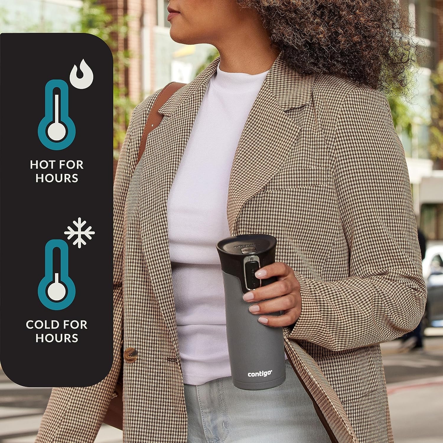 West Loop Stainless Steel Vacuum-Insulated Travel Mug with Spill-Proof Lid, Keeps Drinks Hot up to 5 Hours and Cold up to 12 Hours, 16Oz 2-Pack, Agave Metallic & Sake Metallic