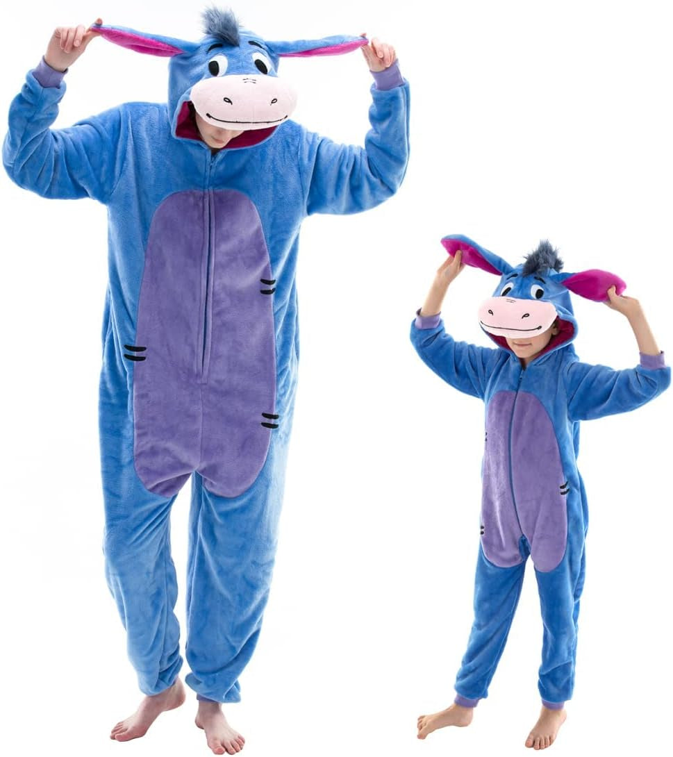 Snug Fit Unisex Adult Onesie Pajamas, Flannel Cosplay Animal One Piece Halloween Costume Sleepwear Homewear