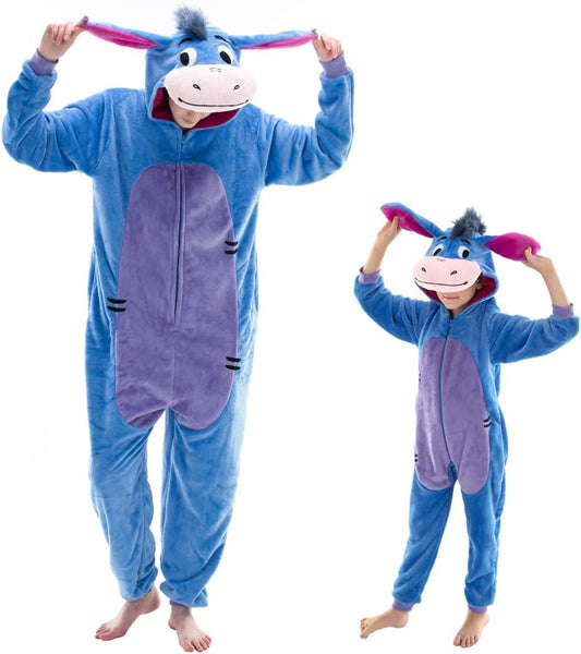 Snug Fit Unisex Adult Onesie Pajamas, Flannel Cosplay Animal One Piece Halloween Costume Sleepwear Homewear