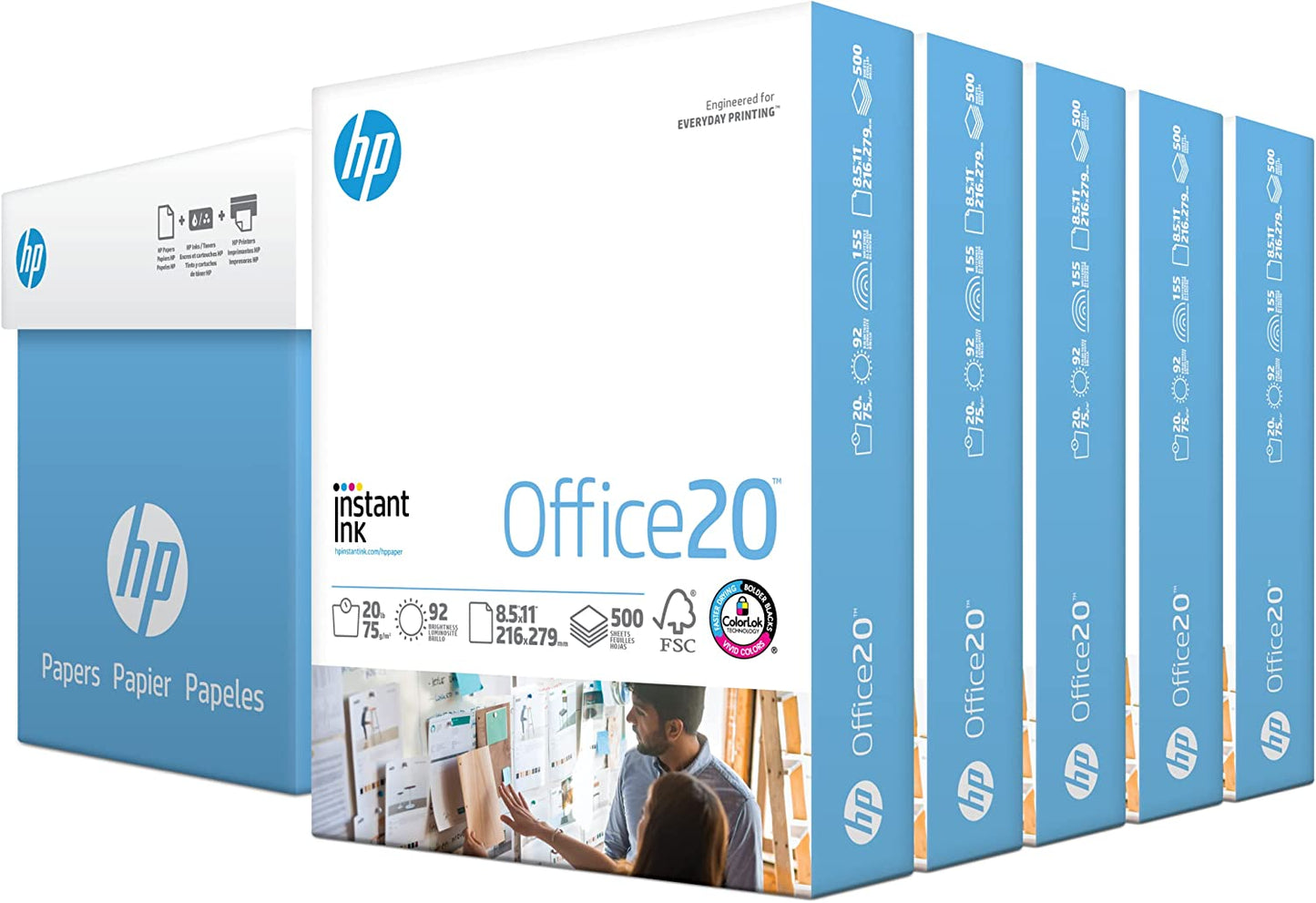 | 8.5 X 11 Paper | Office 20 Lb | 5 Ream Case - 2500 Sheets | 92 Bright | Made in USA-FSC Certified | 112150C