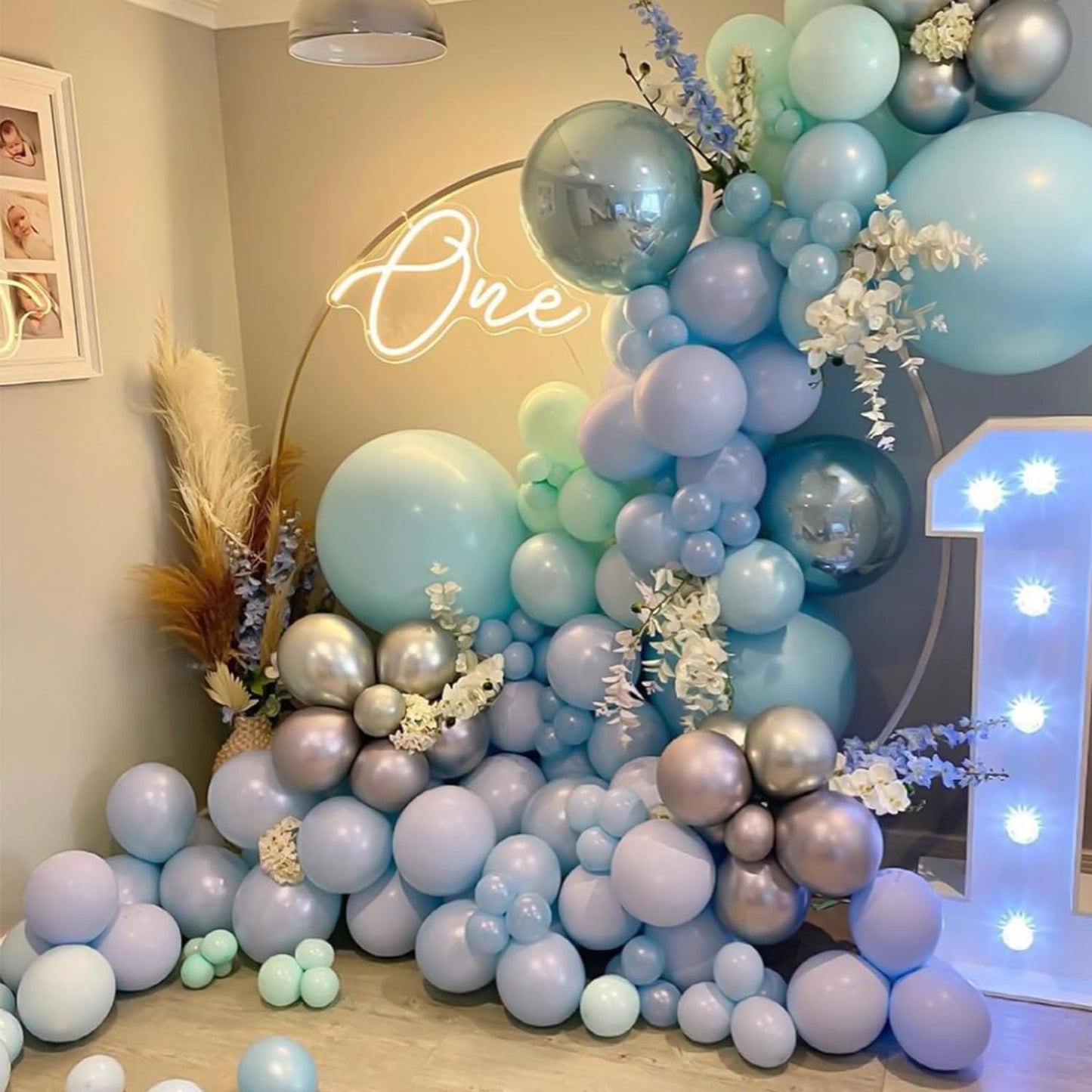 129Pcs Retro Blue Balloons Different Sizes 18 12 10 5 Inch Latex Dusty Blue Balloon Garland Arch for Party Decoration Gender Reveal Graduation Birthday Wedding Anniversary Baby Shower Party Supplies
