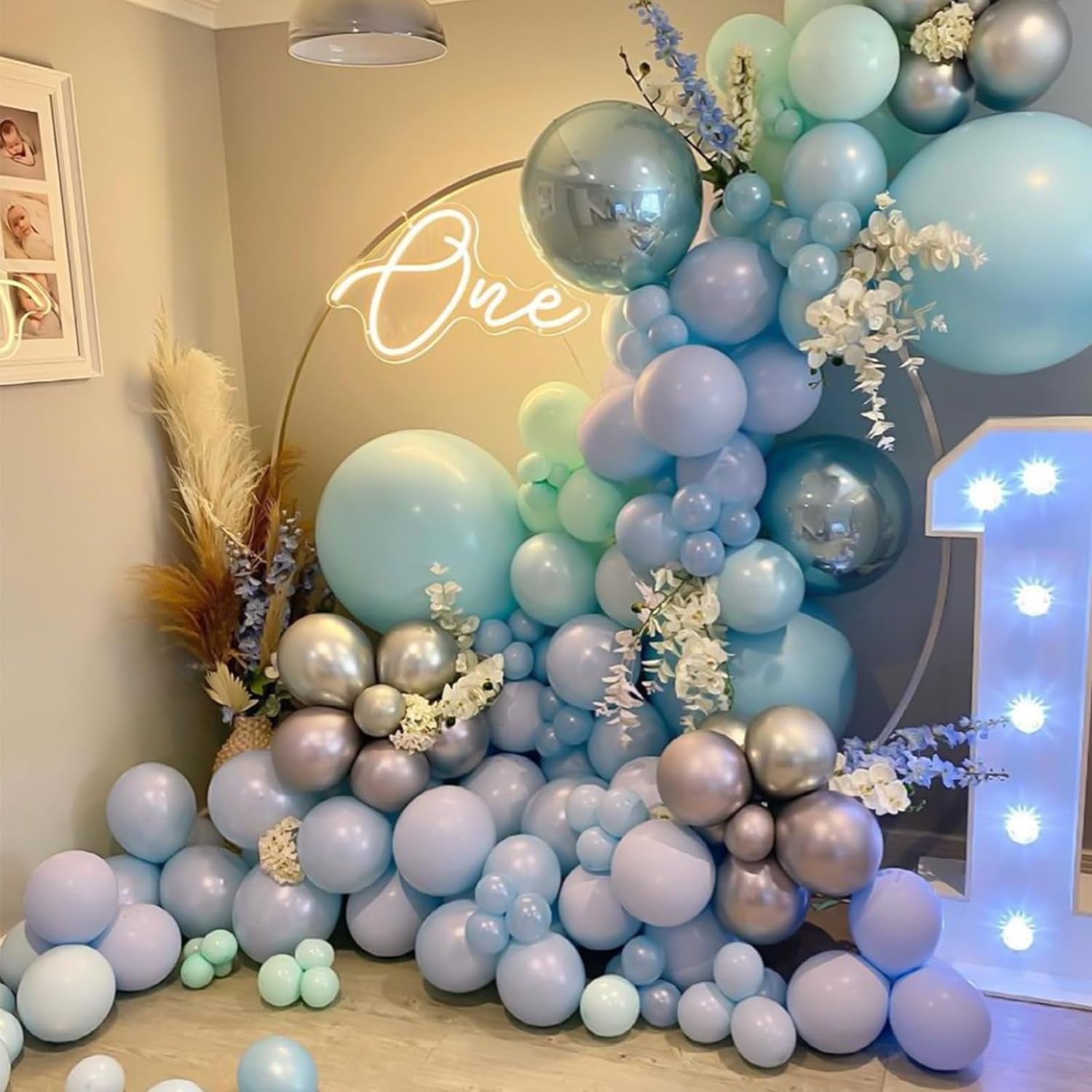 129Pcs Retro Blue Balloons Different Sizes 18 12 10 5 Inch Latex Dusty Blue Balloon Garland Arch for Party Decoration Gender Reveal Graduation Birthday Wedding Anniversary Baby Shower Party Supplies