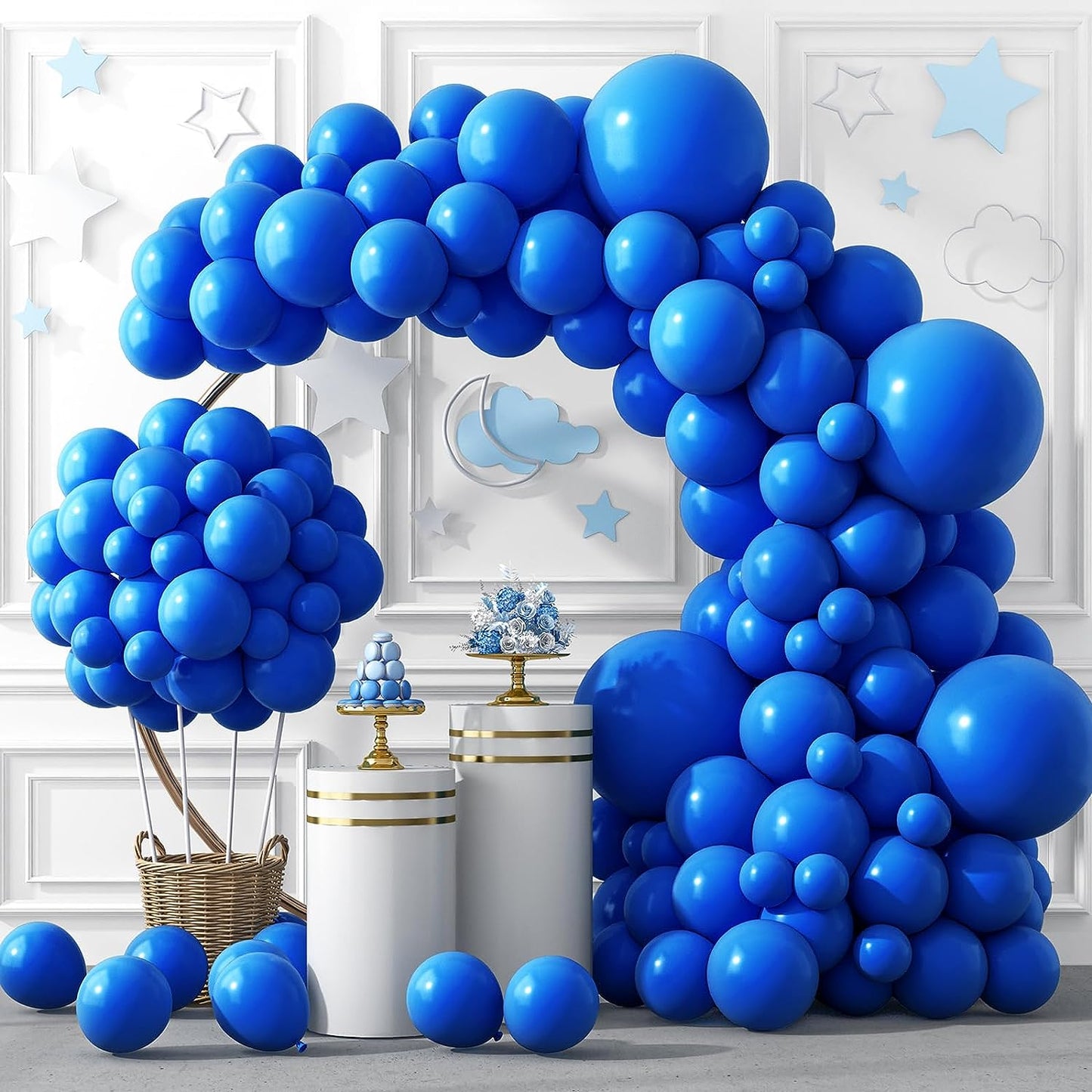 129Pcs Dark Blue Balloons Different Sizes 18 12 10 5 Inch for Garland Arch for Birthday Gender Reveal Baby Shower Graduation Party Decoration