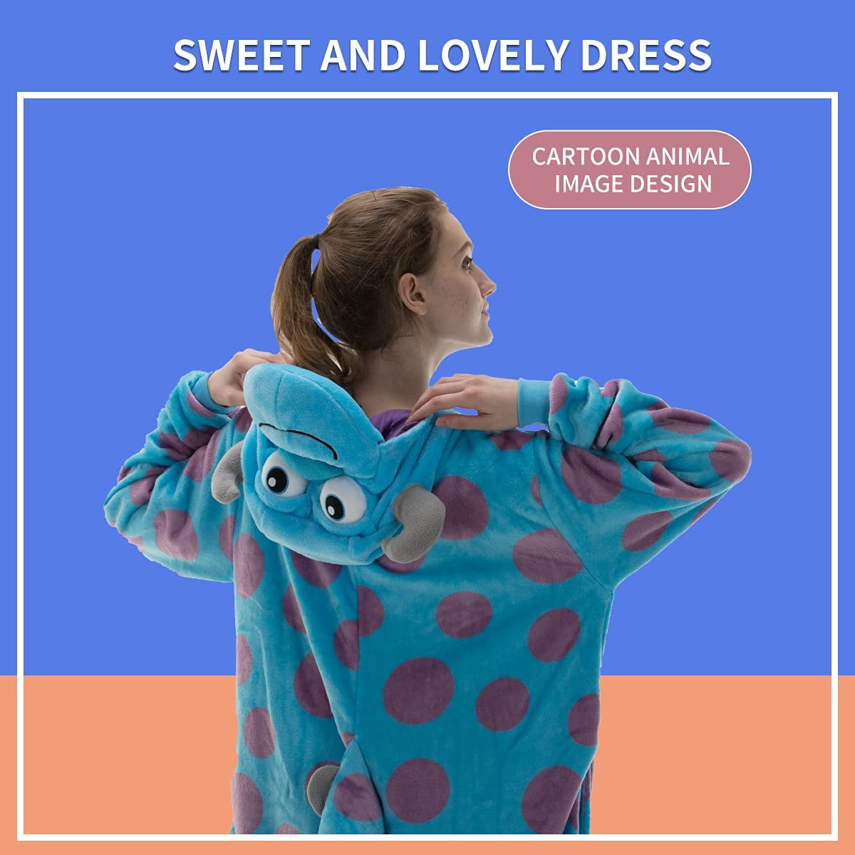 Snug Fit Unisex Adult Onesie Pajamas, Flannel Cosplay Animal One Piece Halloween Costume Sleepwear Homewear