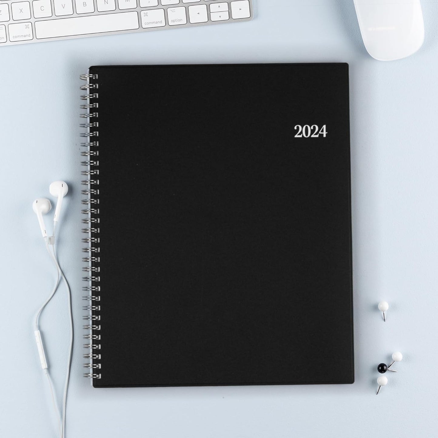 2024 Weekly and Monthly Planner, January - December, 8.5" X 11", Flexible Cover, Wirebound, Enterprise (144725)